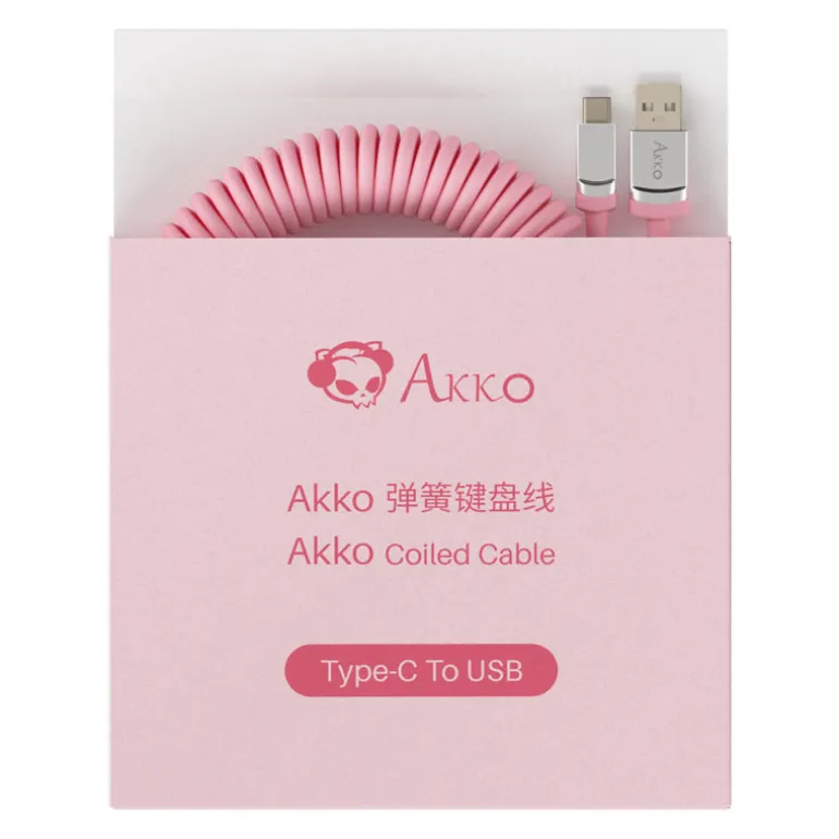 Accesorio Teclado Akko Cable Espiral Rosa
