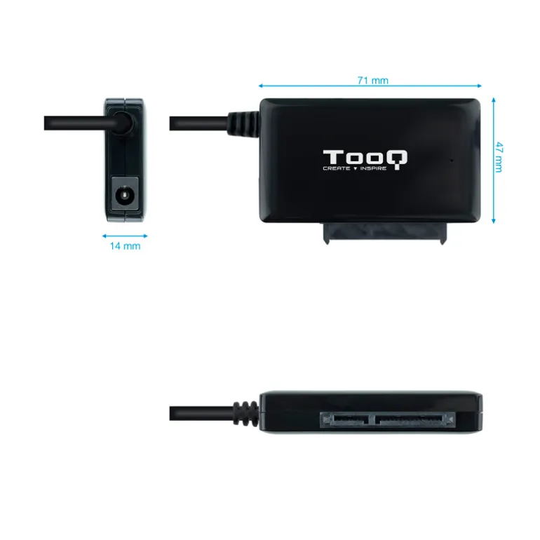 Adaptador Tooq USB 3.0 a SATA 2.5"y 3.5"