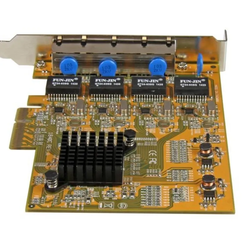 Adaptador de Red Startech Tarjeta de Red PCI Express Ethernet Gigabit con 4 Puertos RJ45