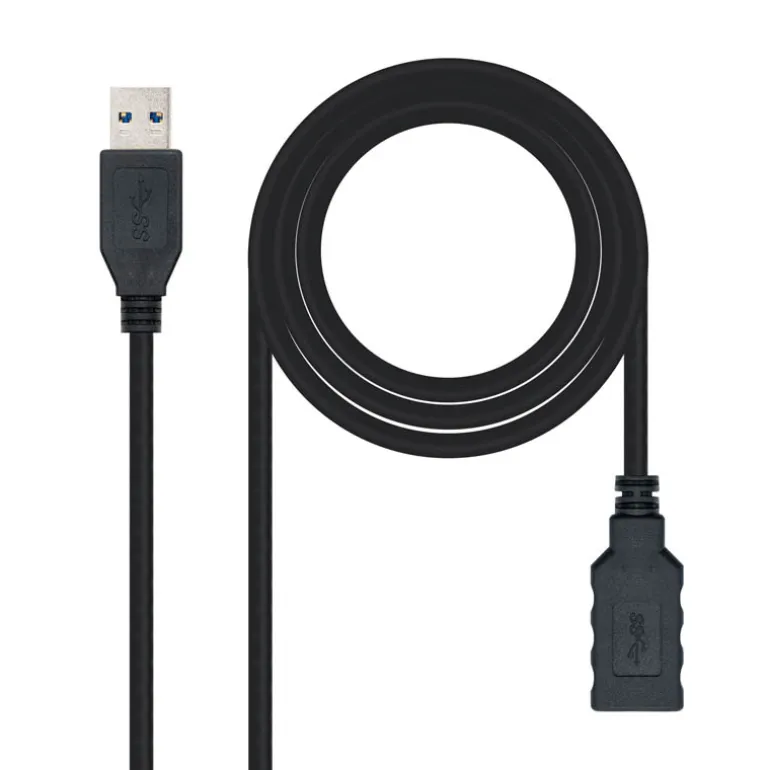 Alargador Nanocable USB 3.0 A-M a M-H 2.0m Negro