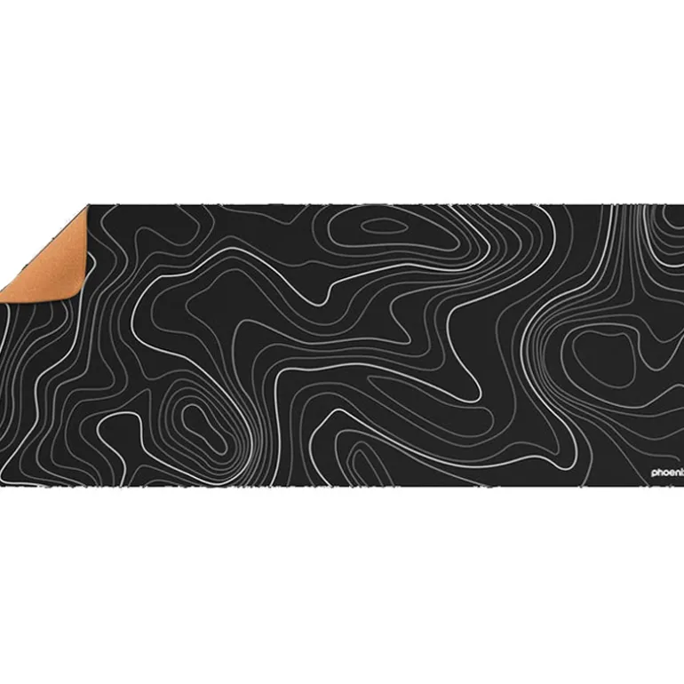 Alfombrilla Phoenix Stratos Cuero 90x 40cm Base Corcho Blanco/Negro