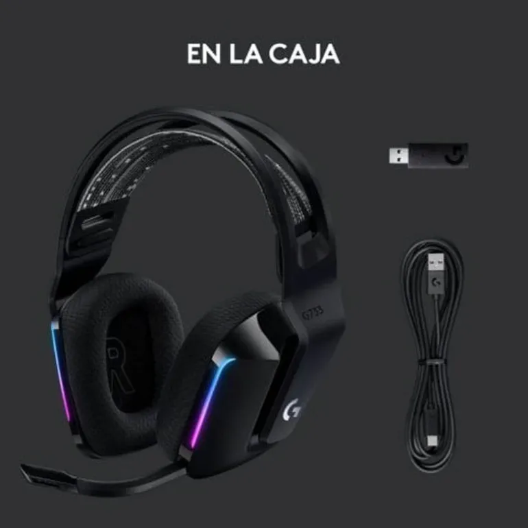 Auriculares Logitech G733 RGB LightSpeed Wireless Negro
