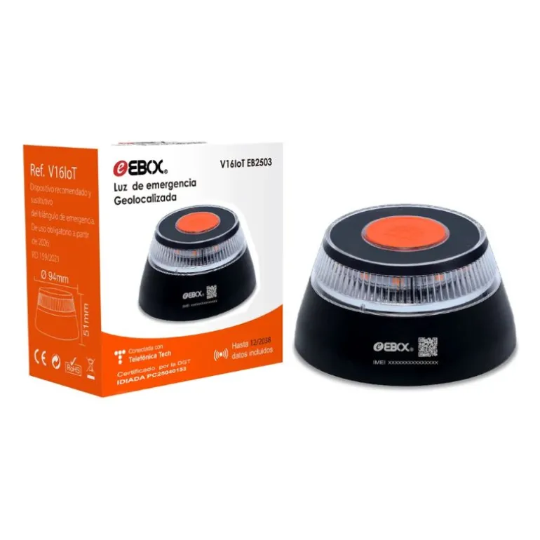 Baliza de Señalización Ebox EB2503 Homologada DGT Geolocalizada Negro