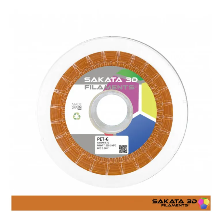 Bobina Sakata 3D Filamento PETG 1.75mm 1Kg Ambar