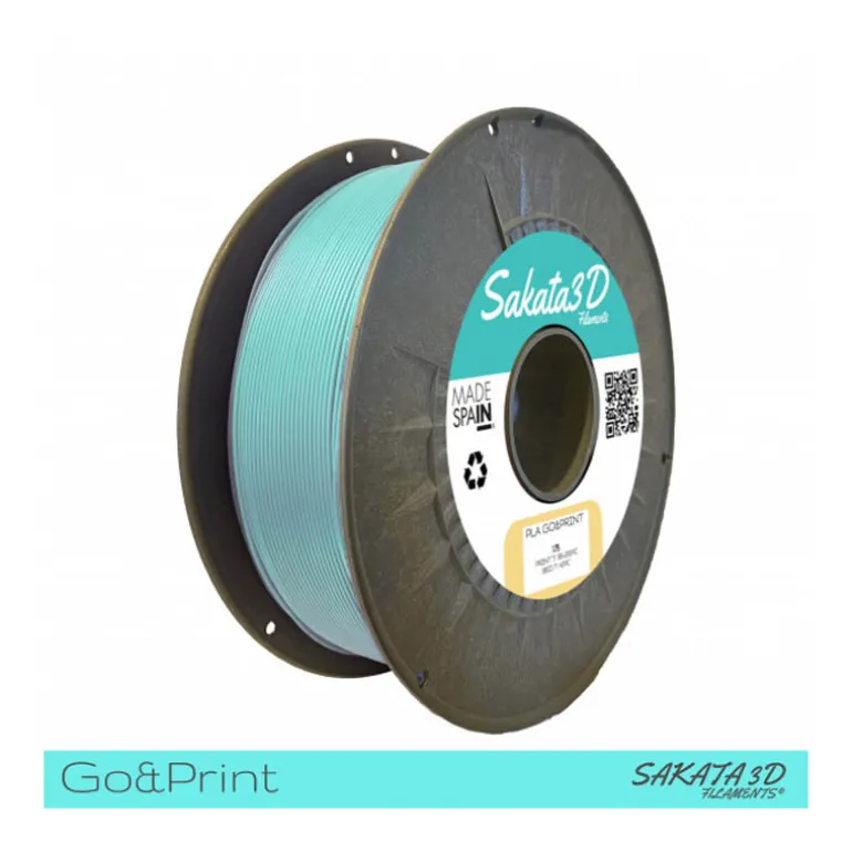 Bobina Sakata 3D Filamento PLA GO&PRINT 1.75mm 1Kg Turquesa