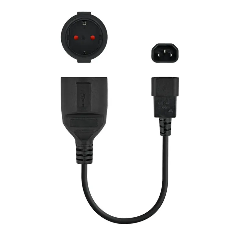 Cable Nano Cable Adaptador C14M a CEE7H 0.25M Negro