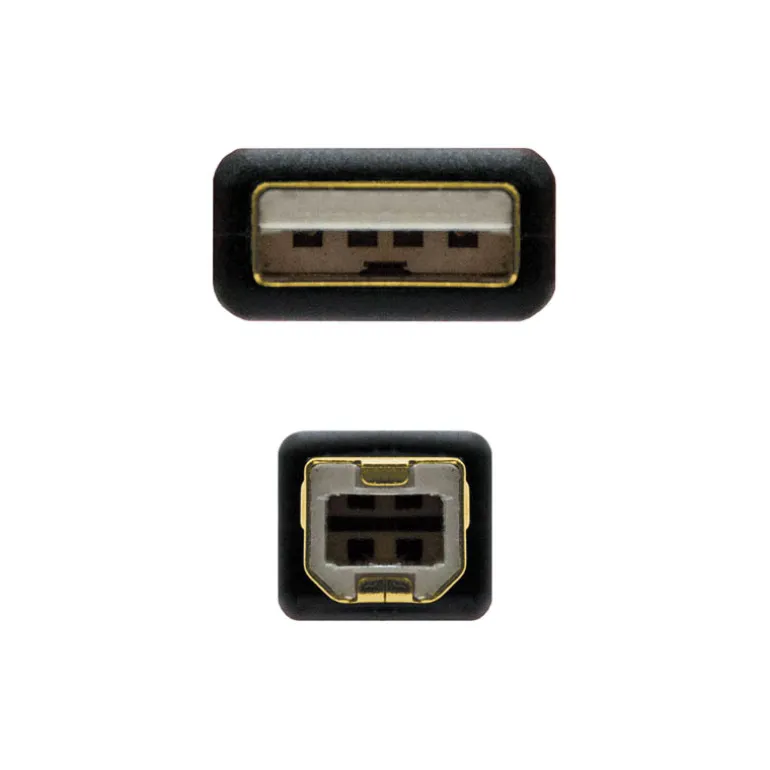 Cable Nanocable USB 2.0 A-M B-M 5.0m Negro