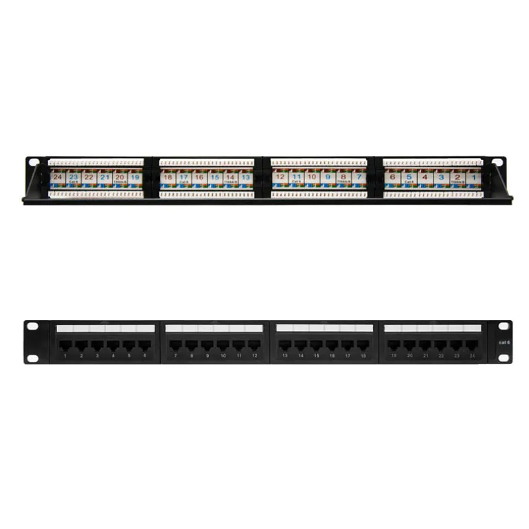 Cable Red Nanocable 10.21.4124 24 Puertos RJ45 Cat.6A UTP 19" 1U Negro