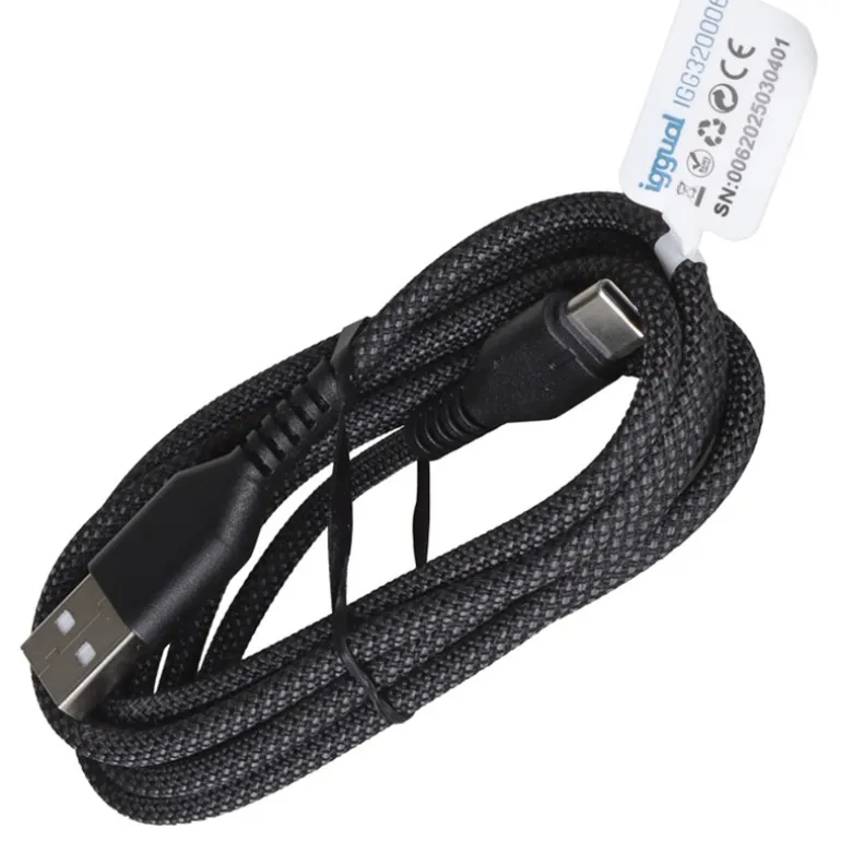 Cable USB iggual Tipo A A Tipo C 3A 180cm Trenzado