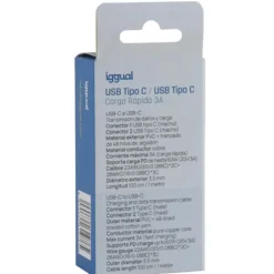Cable USB iggual Tipo C 3A 100cm Trenzado 60W