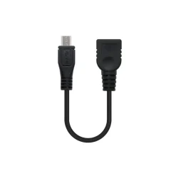 Cable USB Nanocable USB 2.0 OTG Tipo Micro B/M-A/H Negro 15cm