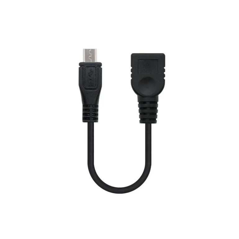 Cable USB Nanocable USB 2.0 OTG Tipo Micro B/M-A/H Negro 15cm