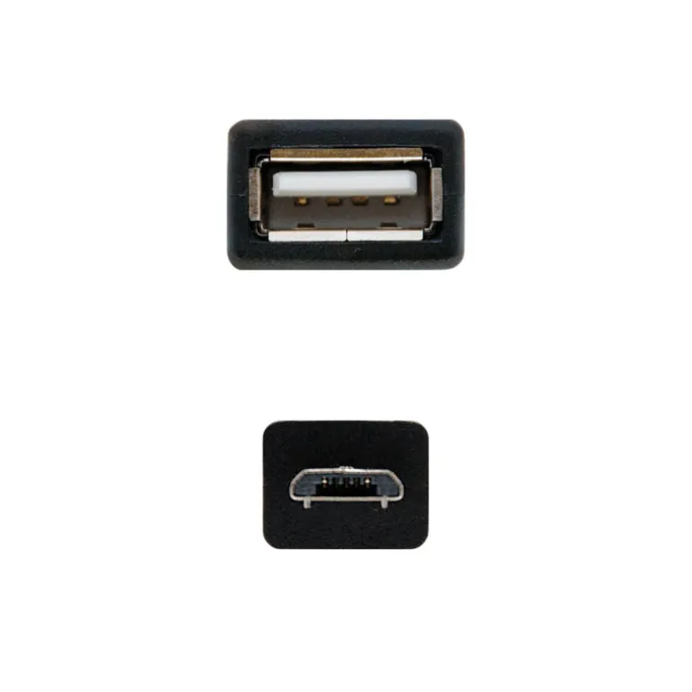 Cable USB Nanocable USB 2.0 OTG Tipo Micro B/M-A/H Negro 15cm