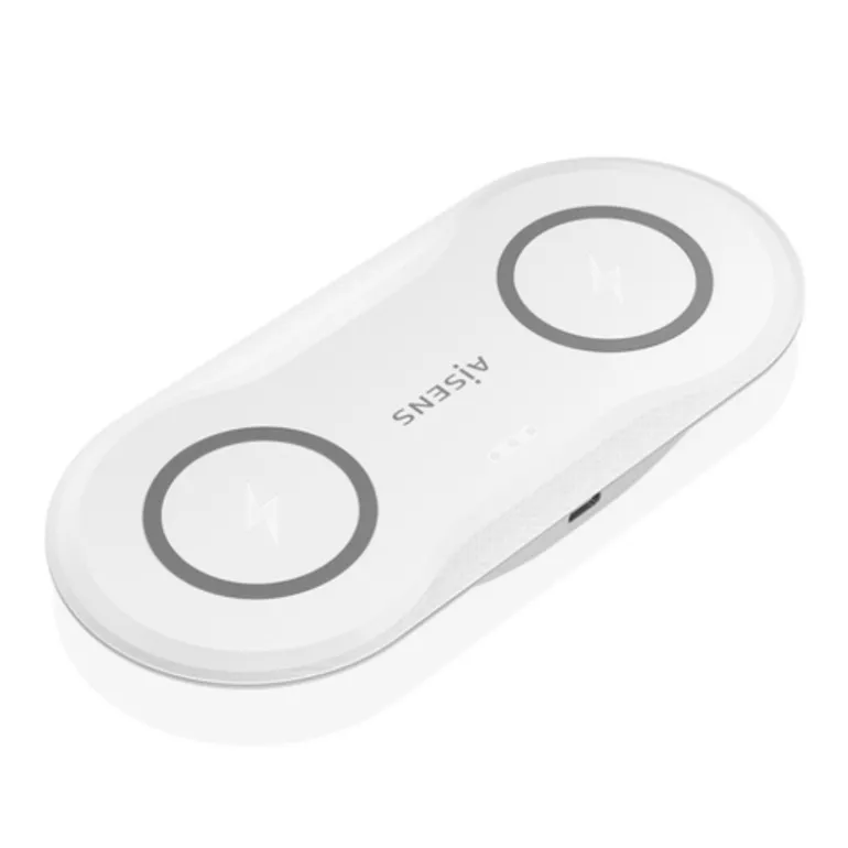 Cargador Aisens Inalámbrico USB-C 2 en 1 Blanco