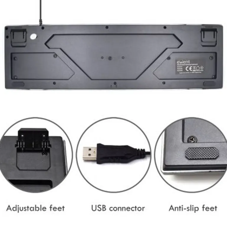 Combo Ewent PL3201 Teclado + Ratón Gaming Negro