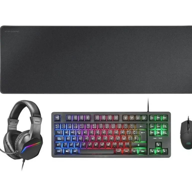 Combo Mars Gaming 4EN1 MCP-RGB3 Negro
