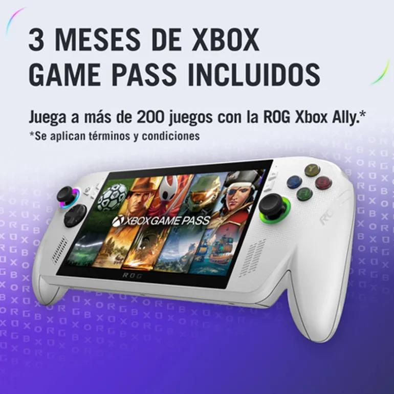 Consola Asus ROG Xbox Ally (2025) Ryzen Z2 A 16GB 512GB 7" FHD 120Hz W11H Blanco