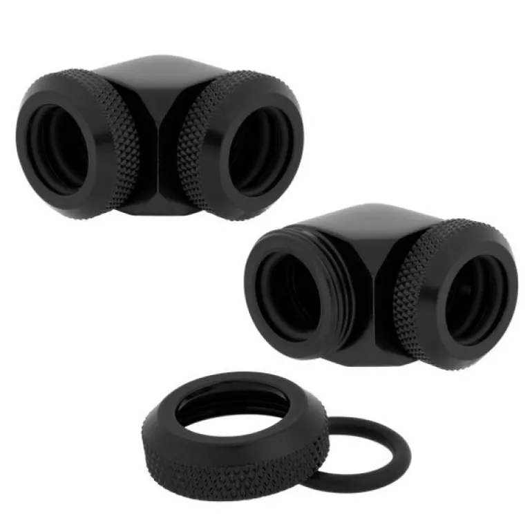 Corsair Hydro X Series XF Hardline 90° 12mm OD (Doble Pack) Negro - Racor