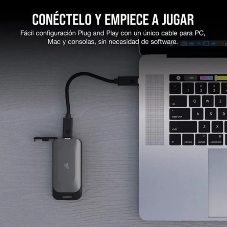 Disco Duro Externo Corsair EX100U SSD 4TB USB 3.2 Gen 2x2 Negro