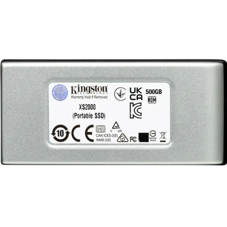 Disco Duro Externo Kingston XS2000 SDD 1TB USB 3.2 Plata
