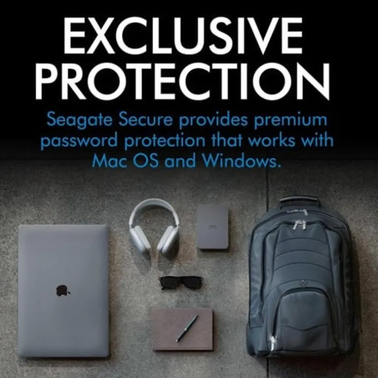 Disco Duro Externo Lacie Mobile Drive Secure HDD 2TB 2.5" USB 3.2 Gris