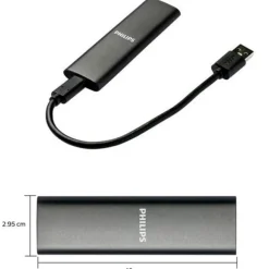 Disco Duro Externo Philips FM50SS031P 500GB USB 3.0 SSD Gris Espacio