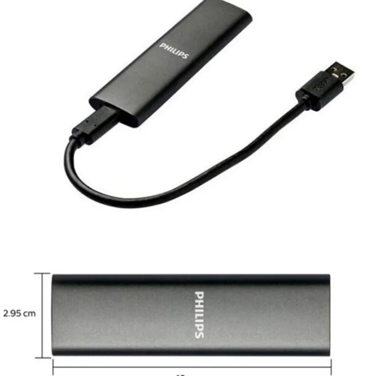 Disco Duro Externo Philips FM50SS031P 500GB USB 3.0 SSD Gris Espacio