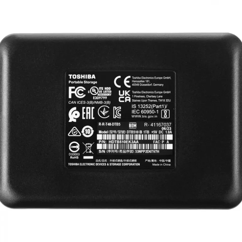 Disco Duro Externo Toshiba Canvio Basics HDD 1TB 2.5" USB 3.2 Negro