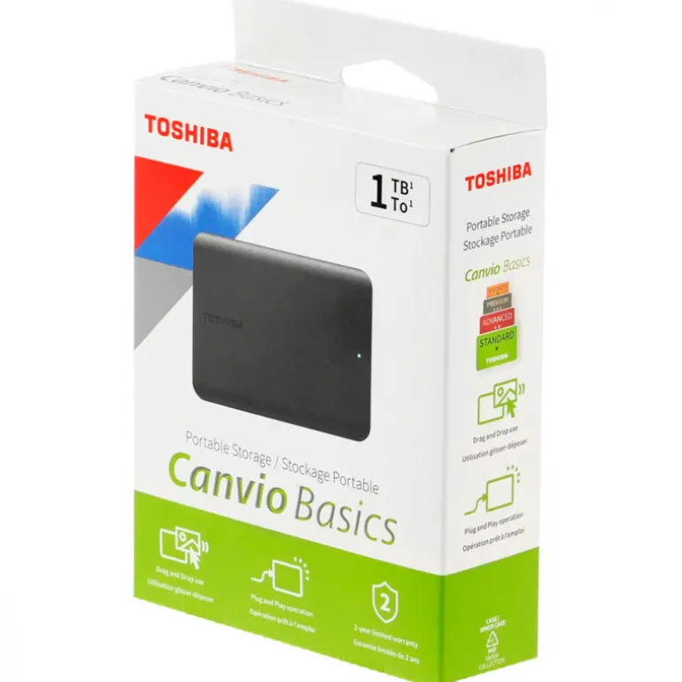 Disco Duro Externo Toshiba Canvio Basics HDD 1TB 2.5" USB 3.2 Negro