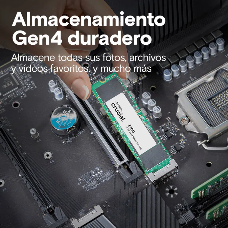 Disco Duro M.2 Crucial E100 1TB PCIe Gen4 x4 NVMe SSD