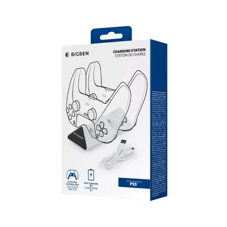 Estación De Carga BigBen TRIPLE CHARGER Para Mandos PS5 USB-C