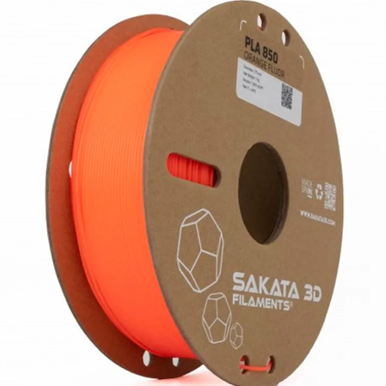 Filamento Sakata 3D PLA 850 1.75mm 1Kg Naranja Fluor