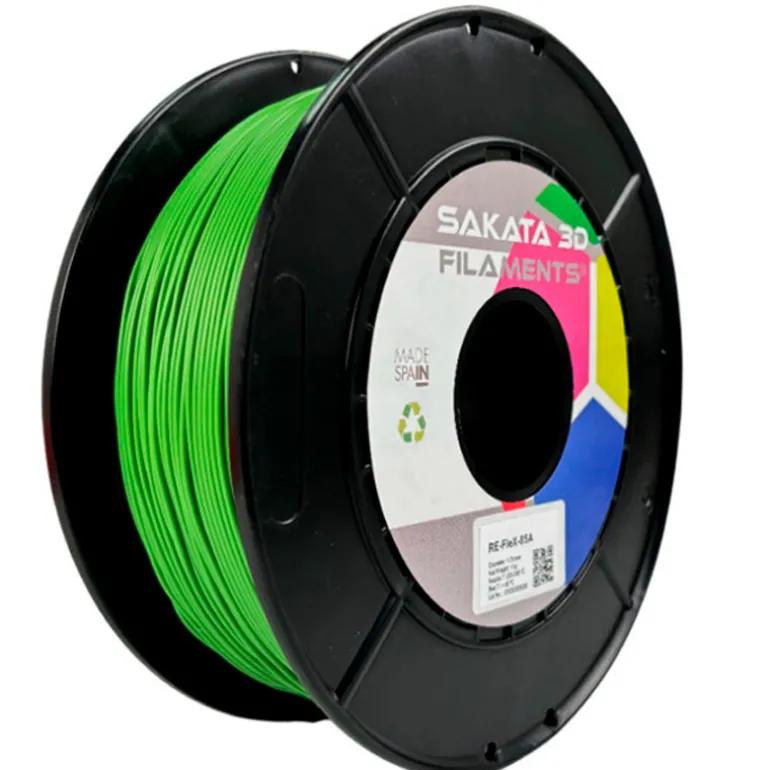 Filamento Sakata 3D RE-FLEX 85A 1.75mm 1Kg Verde