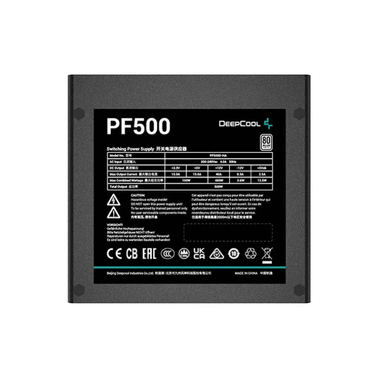Fuente/PSU DeepCool PF500 80 Plus 500W
