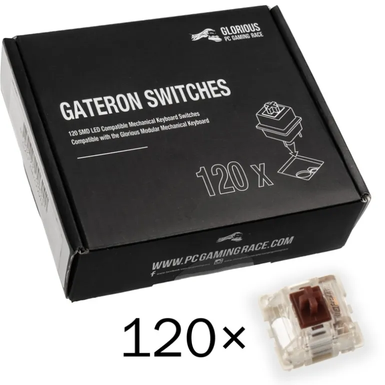 Interruptores Teclado Glorious PC Gaming Race Gateron Brown Switches (120 Piezas)