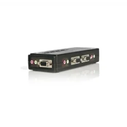 Kit de Conmutador KVM Startech USB de Color Negro de 4 Puertos con Cables y Audio