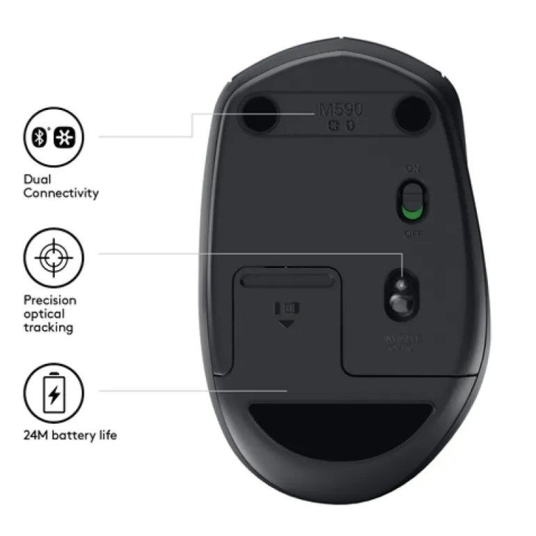 Logitech M590 Inalámbrico 1000 Dpi Grafito - Ratón