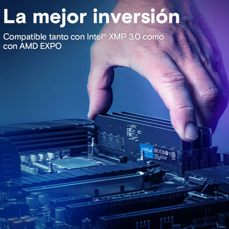 Memoria DDR5 Crucial 32GB 2x16GB 4800MHz CL40 EXPO-XMP