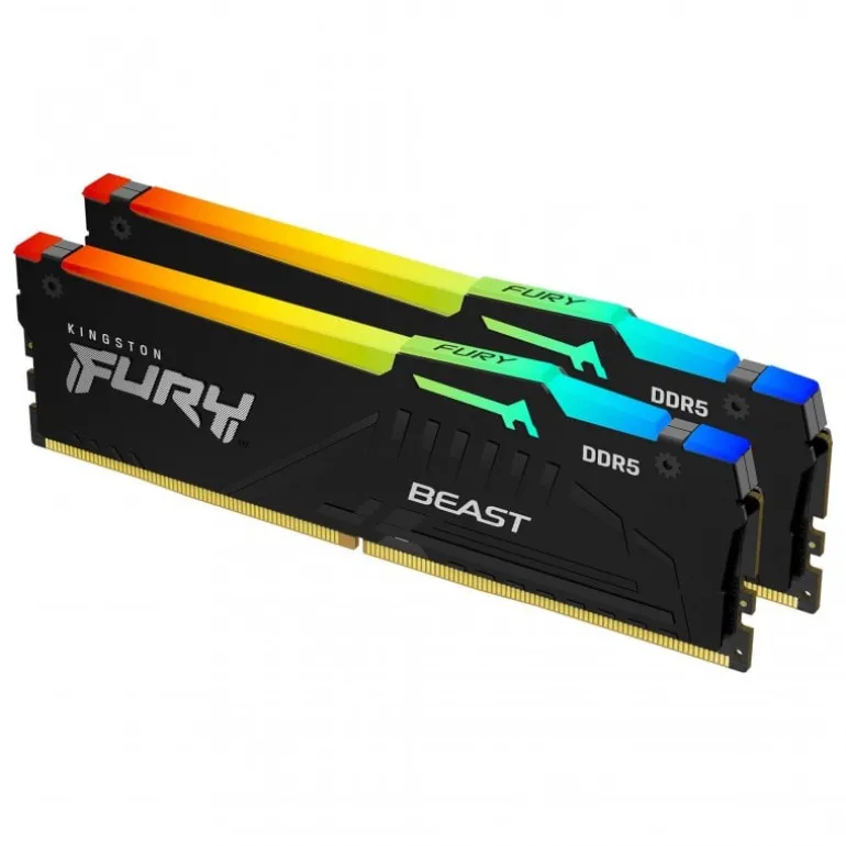 Memoria DDR5 Kingston Fury Beast RGB 16GB 2x8GB 5200MHz CL40