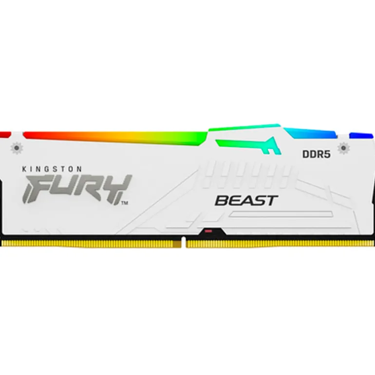 Memoria DDR5 Kingston Fury Beast RGB 32GB 2x16GB 6000MHz CL36 EXPO-XMP Blanco