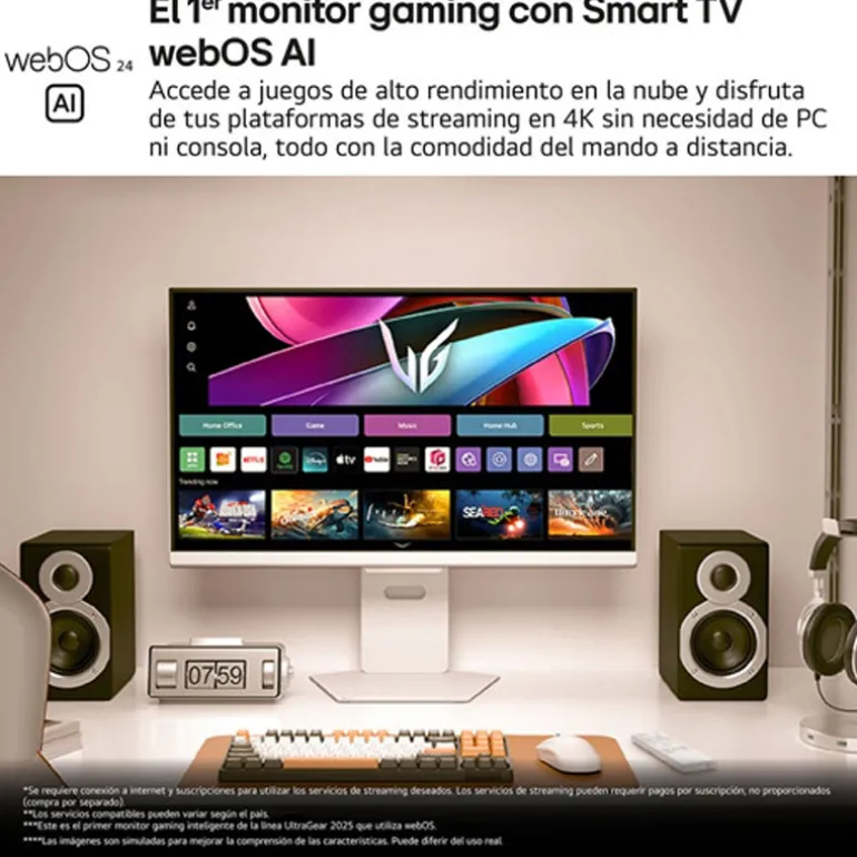 Monitor LG UltraGear 32G810SA-W Smart TV 32" UHD 4K IPS 144Hz 1ms HDR FreeSync/G-Sync