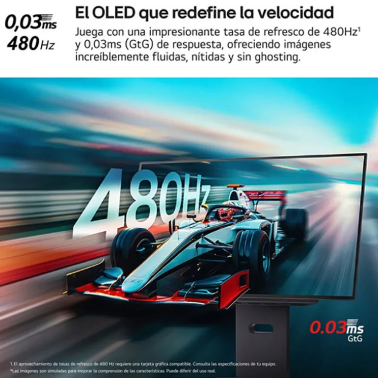 Monitor LG UltraGear OLED 27GX790A-B 27" QHD 2K OLED 480Hz 0.03ms HDR FreeSync/G-Sync