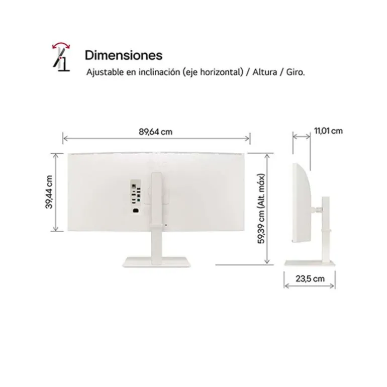 Monitor LG UltraWide 38WR85QC-W 38" WQHD+ IPS 144Hz 1ms HDR10 Curvo Blanco