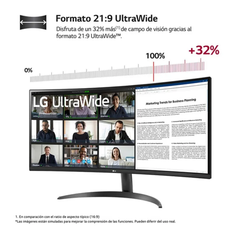 Monitor LG UltraWide 34WR50QK-B 34" WQHD VA 100Hz 5ms HDR Curvo