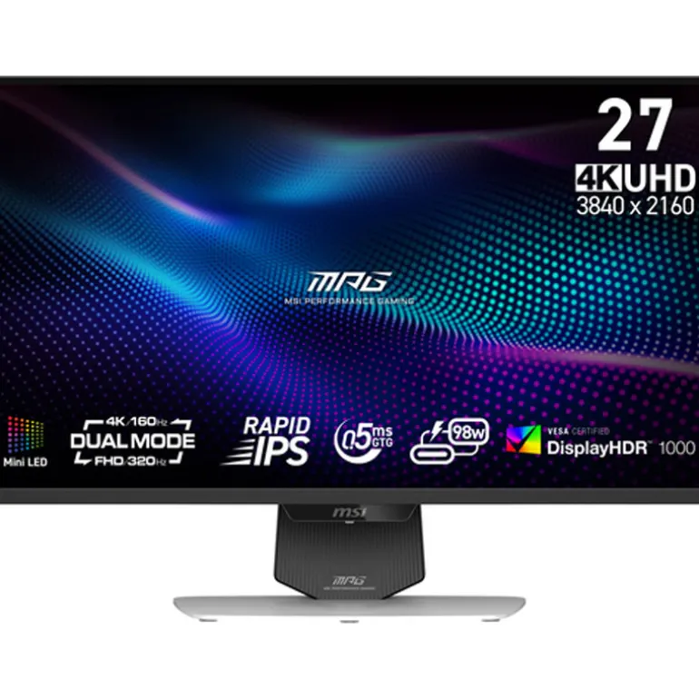 Monitor MSI MPG 274URDFW E16M 27" UHD 4K IPS Mini-LED Dual 160Hz/320Hz 0.5ms HDR