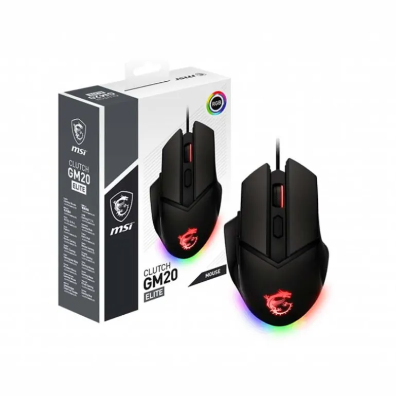 MSI Clutch GM20 ELITE Gaming 6400 Dpi - Ratón