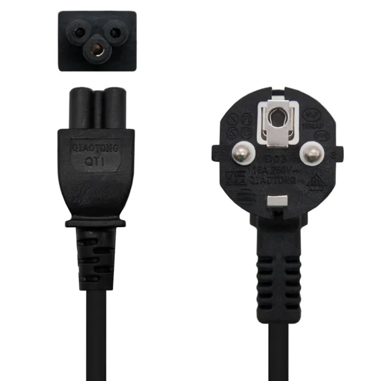Nanocable Trebol CEE7 1.5m Negro - Cable Alimentación