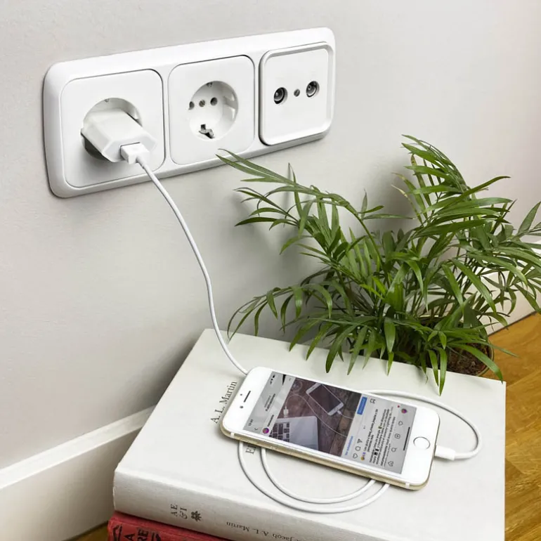 Nano Cable Lightning a USB 2.0 Lightning/M-USB A/M Blanco 2m - Cable USB