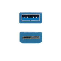 Nano Cable Tipo A/M-Micro B/M 1m Azul - Cable USB