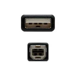 Nanocable USB 2.0 Tipo A/B 4,5m Negro - Cable USB